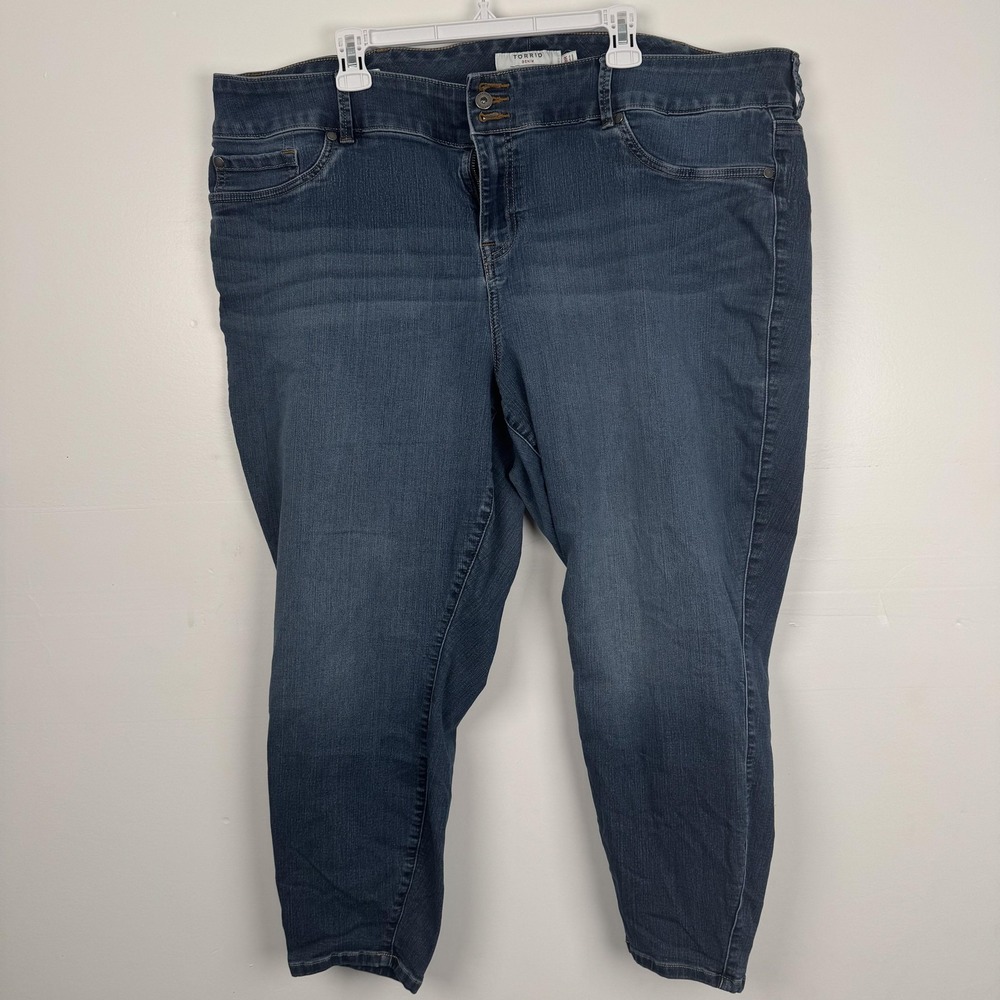 Torrid Jegging Jeans Womens 28R (47x25) Blue Stretch Denim High Rise Button Fly
